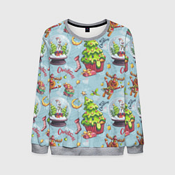 Свитшот мужской Merry Christmas Pattern, цвет: 3D-меланж