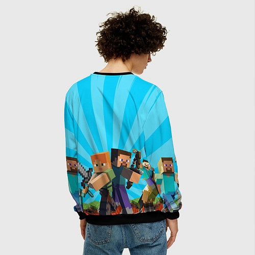 Мужской свитшот МАЙНКРАФТ ГЕРОИ ИГРЫ MINECRAFT / 3D-Черный – фото 4