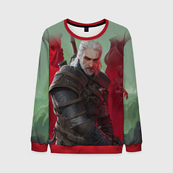 Свитшот мужской ВЕДЬМАК THE WITCHER ГЕРАЛЬТ С МЕЧОМ, цвет: 3D-красный