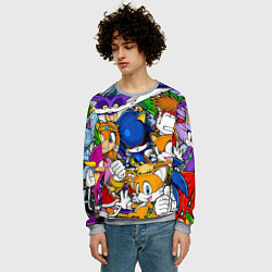 Свитшот мужской КИБЕР СОНИК CYBER SONIC ROBOT, цвет: 3D-меланж — фото 2