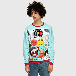 Свитшот мужской Toca Boca Тока Бока все персонажи, цвет: 3D-красный — фото 2