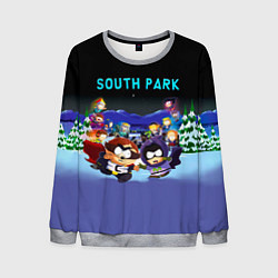 Свитшот мужской Енот и его команда - противостояние Южный Парк, цвет: 3D-меланж