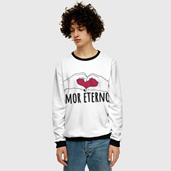 Свитшот мужской Влюбленные навека, цвет: 3D-черный — фото 2