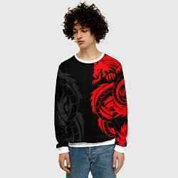 Свитшот мужской КРАСНЫЙ ДРАКОН ТАТУ RED DRAGON TATTOO, цвет: 3D-белый — фото 2