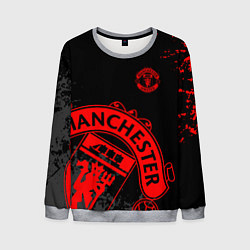 Свитшот мужской МАНЧЕСТЕР ЮНАЙТЕД КРАСНЫЙ ЛОГО, цвет: 3D-меланж
