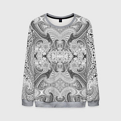 Свитшот мужской Черно-белый абстрактный узор, цвет: 3D-меланж