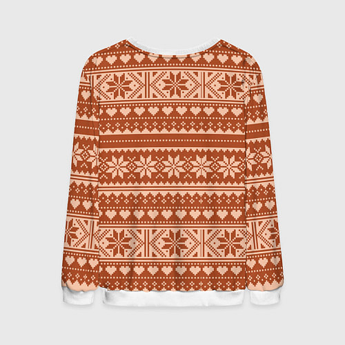 Мужской свитшот Тепло свитера / 3D-Белый – фото 2