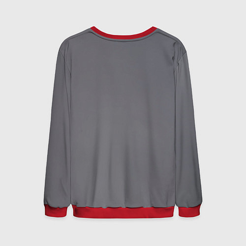 Мужской свитшот Задумчивый Хаски / 3D-Красный – фото 2