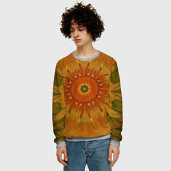 Свитшот мужской Осеннее солнце Абстракция, цвет: 3D-меланж — фото 2