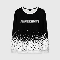 Свитшот мужской Minecraft Майнкрафт логотип, цвет: 3D-белый