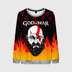 Свитшот мужской GOD OF WAR ГОД ОФ ВАР FIRE ART УЗОР, цвет: 3D-меланж