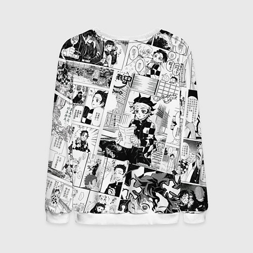 Мужской свитшот Танджиро Камадо на манге / 3D-Белый – фото 2