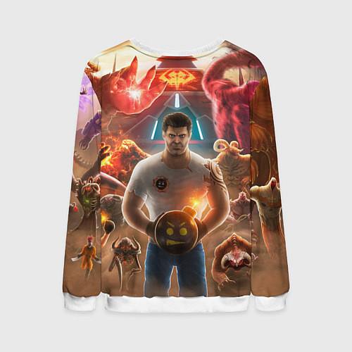 Мужской свитшот Serious Sam Игровые персонажи Босы / 3D-Белый – фото 2