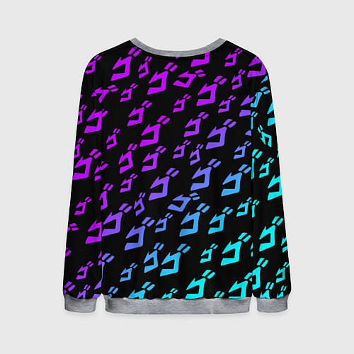 Мужской свитшот JOJOS BIZARRE ADVENTURE NEON PATTERN НЕОН УЗОР / 3D-Меланж – фото 2