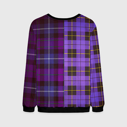 Мужской свитшот Purple Checkered / 3D-Черный – фото 2