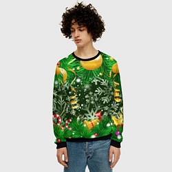 Свитшот мужской Новогоднее Настроение Елка, цвет: 3D-черный — фото 2