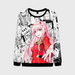 Свитшот мужской Zero Two Зеро ту на манге фрейм, цвет: 3D-черный