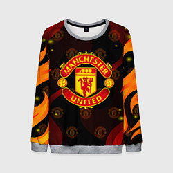 Свитшот мужской MANCHESTER UNITED FIRE STYLE SPORT ПЛАМЯ, цвет: 3D-меланж