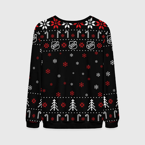 Мужской свитшот Каролина Харрикейнз Новогодний / 3D-Черный – фото 2