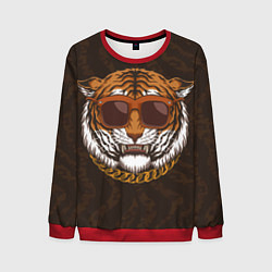 Мужской свитшот Крутой тигр в очках с цепью