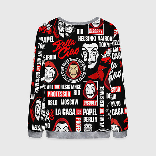 Мужской свитшот БУМАЖНЫЙ ДОМ ЛОГОБОМБИНГ LA CASA DE PAPEL / 3D-Меланж – фото 2