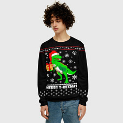 Свитшот мужской Санта Юрского Периода, цвет: 3D-черный — фото 2