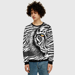 Свитшот мужской Голова тигра 22, цвет: 3D-черный — фото 2