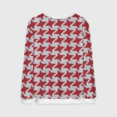 Мужской свитшот Белый мишка в шапочке и шарфе / 3D-Белый – фото 2