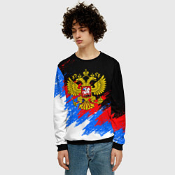 Свитшот мужской ТРИКОЛОР РОССИЯ, БРЫЗГИ КРАСОК, цвет: 3D-черный — фото 2