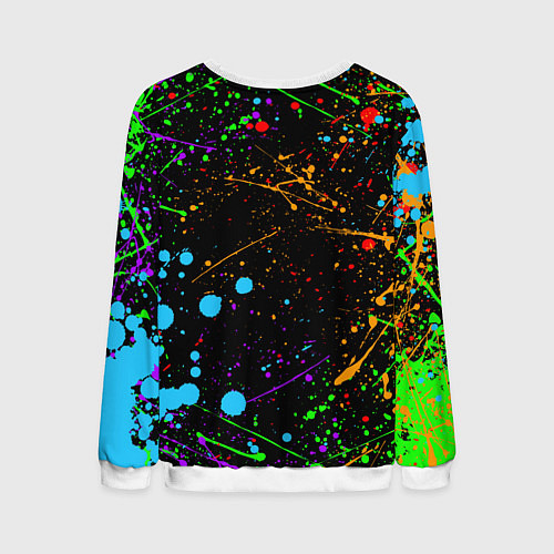 Мужской свитшот Geometry Dash: Splashes of Paint / 3D-Белый – фото 2