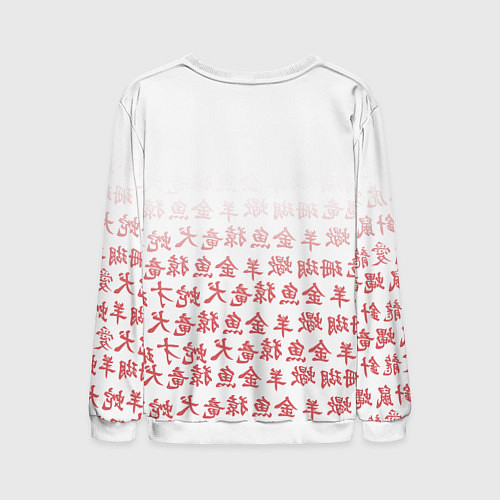 Мужской свитшот 02 ZERO TWO DARLING IN THE FRANXX ИЕРОГЛИФЫ / 3D-Белый – фото 2
