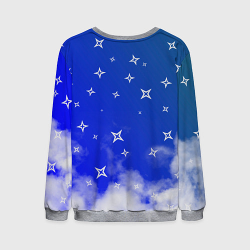 Мужской свитшот Новогодний Санта с Единорогом / 3D-Меланж – фото 2