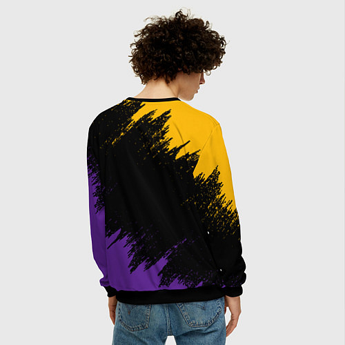 Мужской свитшот LAKERS БРЫЗГИ КРАСОК / 3D-Черный – фото 4