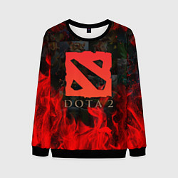 Мужской свитшот DOTA 2 ЛОГО В ОГНЕ, ПЕРСОНАЖИ