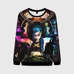 Свитшот мужской ARCANE JINX ОБЛОЖКА LEAGUE OF LEGENDS, цвет: 3D-черный