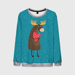 Мужской свитшот Душевный лось с сердцем