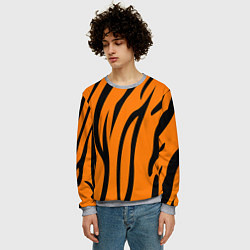 Свитшот мужской Текстура тиграtiger, цвет: 3D-меланж — фото 2