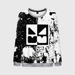 Свитшот мужской GEOMETRY DASH BLACK & WHITE SMILE, цвет: 3D-меланж