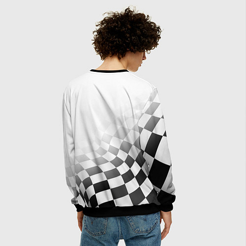 Мужской свитшот MERCEDES, МЕРСЕДЕС СПОРТ, ФИНИШНЫЙ ФЛАГ, ФОРМУЛА 1 / 3D-Черный – фото 4