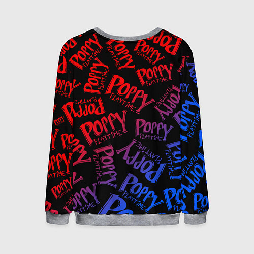 Мужской свитшот POPPY PLAYTIME LOGO NEON, ХАГИ ВАГИ / 3D-Меланж – фото 2