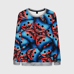 Свитшот мужской ЛИЦО ХАГИ ВАГИ, POPPY PLAYTIME, цвет: 3D-меланж