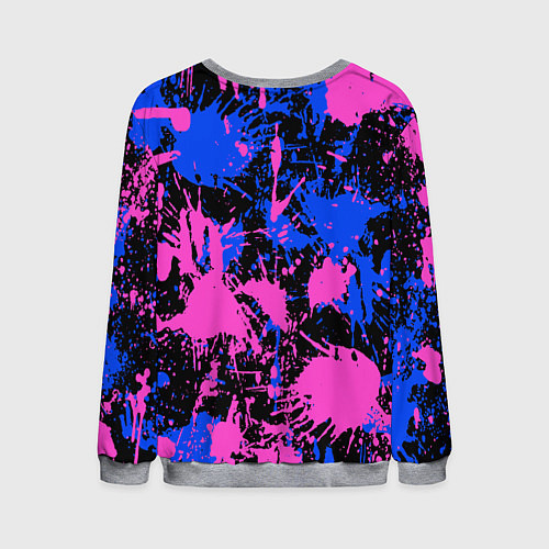 Мужской свитшот НЕОНОВЫЕ БРЫЗГИ КРАСОК, ЯРКИЕ КРАСКИ / 3D-Меланж – фото 2