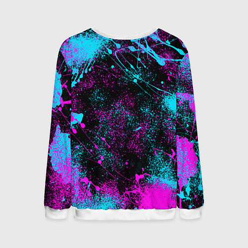 Мужской свитшот НЕОНОВЫЙ БТС NEON BTS / 3D-Белый – фото 2