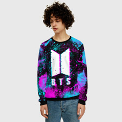 Свитшот мужской НЕОНОВЫЙ БТС NEON BTS, цвет: 3D-черный — фото 2
