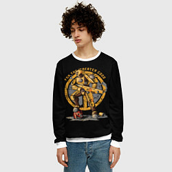 Свитшот мужской Боевой робот Империума, цвет: 3D-белый — фото 2