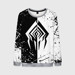 Свитшот мужской WARFRAME STALKER BLACK WHITE СТАЛКЕР, цвет: 3D-меланж