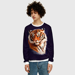 Свитшот мужской Грозный Тигр Символ 2022 Года Tiger Beast, цвет: 3D-белый — фото 2