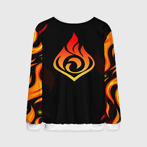 Мужской свитшот DILUC FIRE GENSHIN IMPACT НА СПИНЕ / 3D-Белый – фото 2
