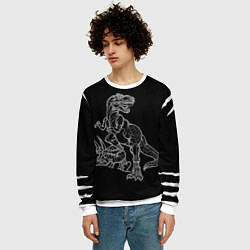 Свитшот мужской Тираннозавр Скелет, цвет: 3D-белый — фото 2
