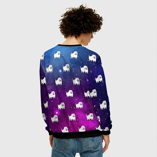 Мужской свитшот UNDERTALE DOGS PATTERN SPACE / 3D-Черный – фото 4